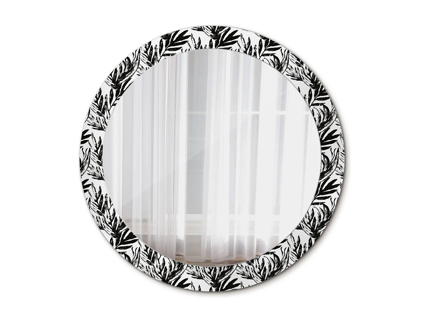 Ronde decoratieve spiegel - Monstera - 80 cm