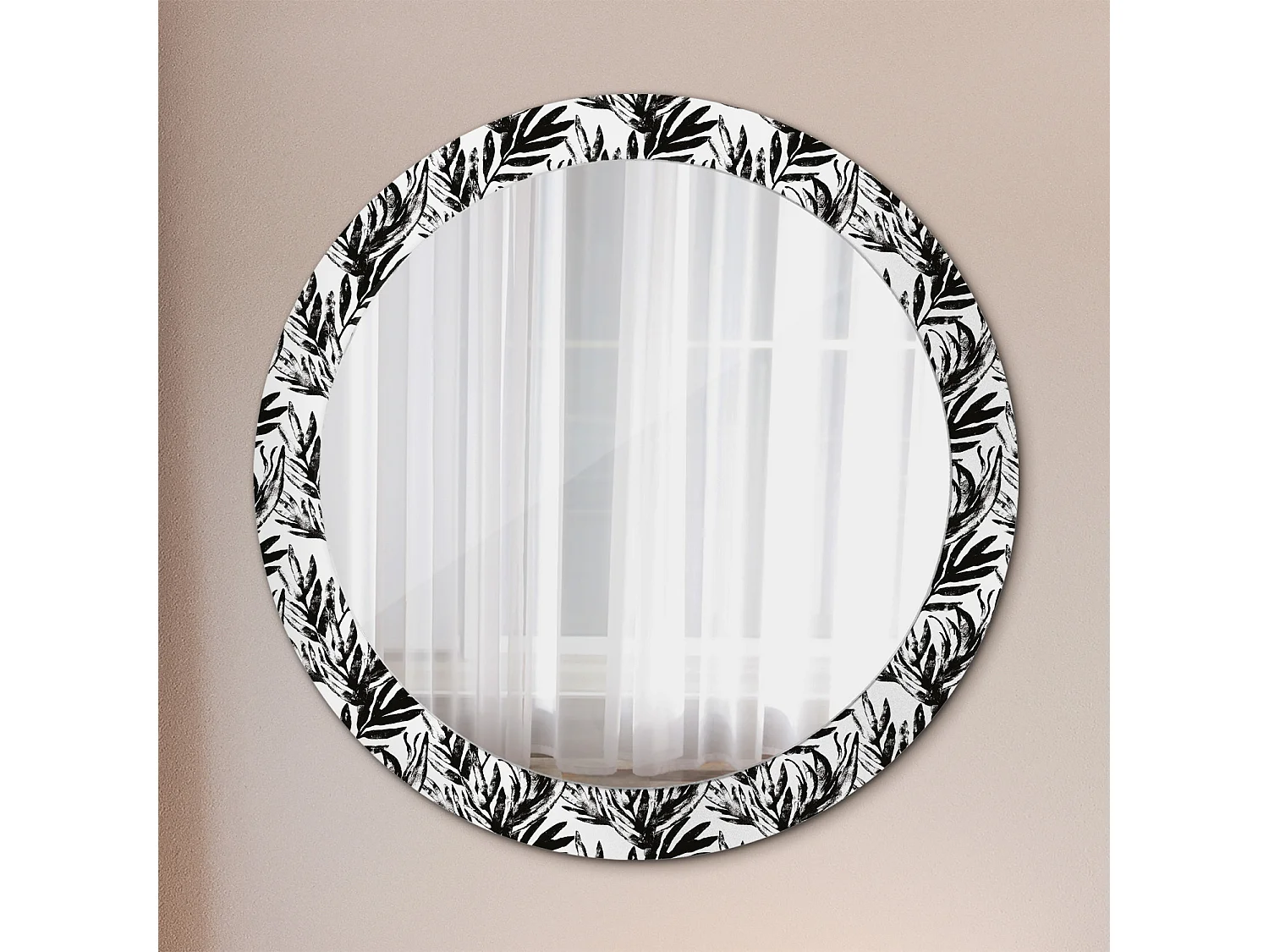 Runder dekorativer Spiegel - Monstera - 80 cm