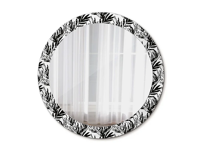 Runder dekorativer Spiegel - Monstera - 80 cm