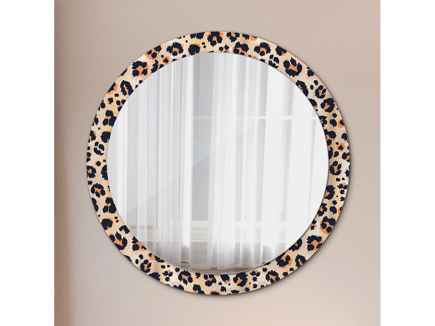 Dekorativer runder Spiegel - Polka Dot Print - 90 cm