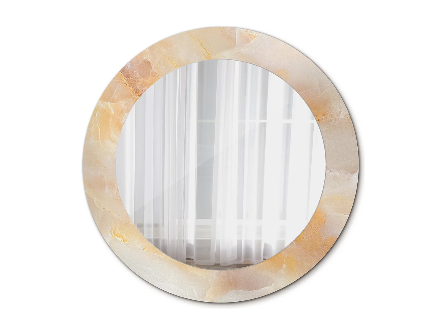 Ronde decoratieve spiegel - Onyx marmer - 60 cm