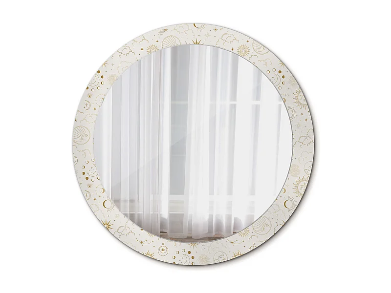 Runder dekorativer Spiegel - Mystisches Motiv - 80 cm