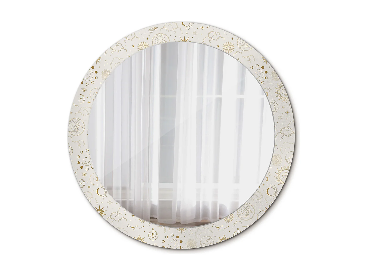 Runder dekorativer Spiegel - Mystisches Motiv - 80 cm