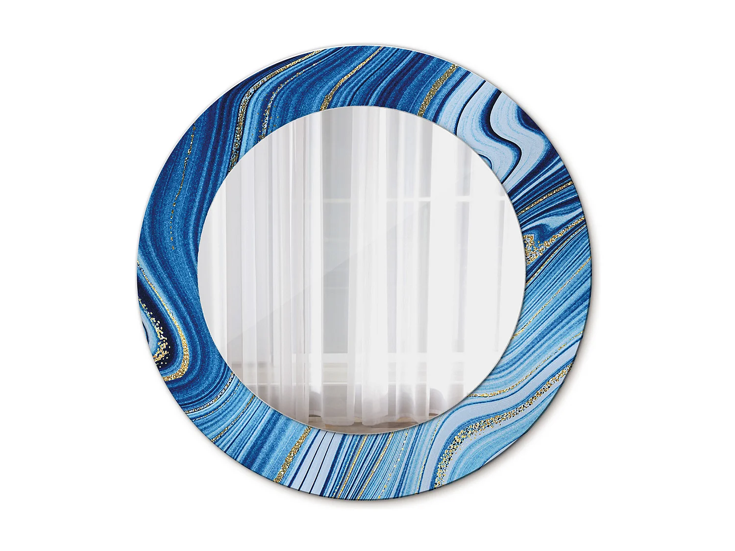 Miroir rond décoratif - Rivière de marbre - 50 cm