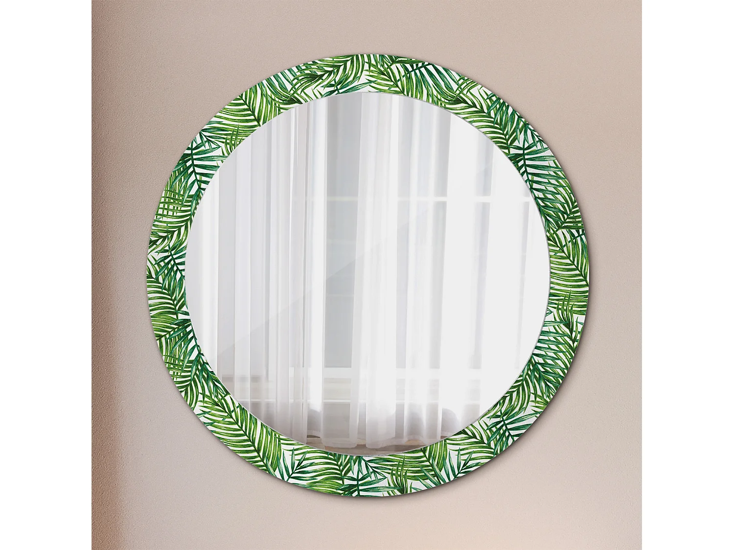 Dekorativer runder Spiegel – Tropische Palme – 80 cm