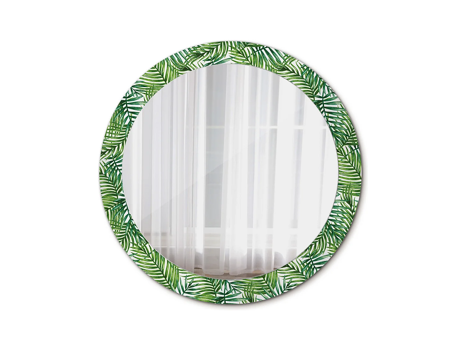 Miroir rond décoratif - Palmier tropical - 80 cm
