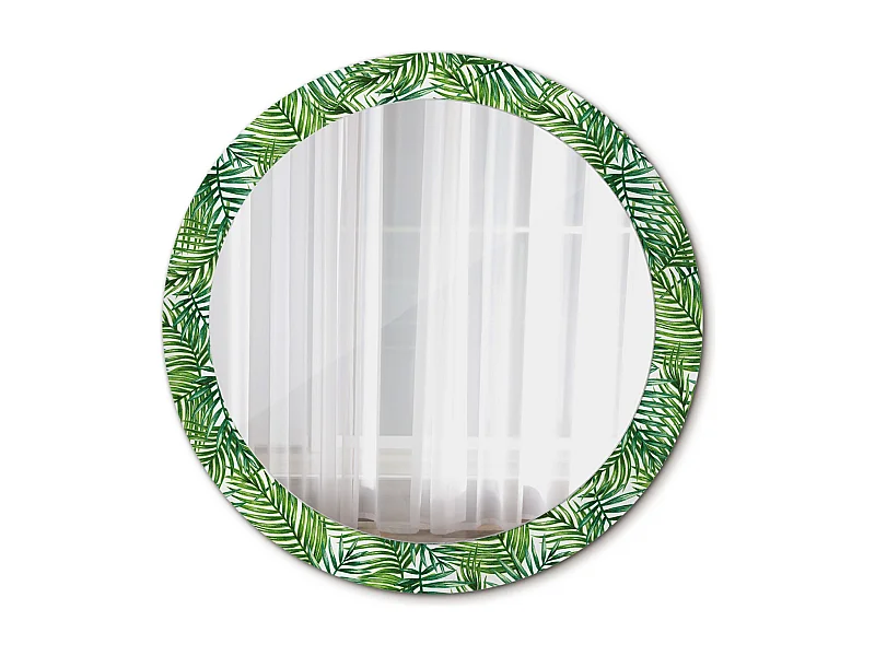 Dekorativer runder Spiegel – Tropische Palme – 80 cm