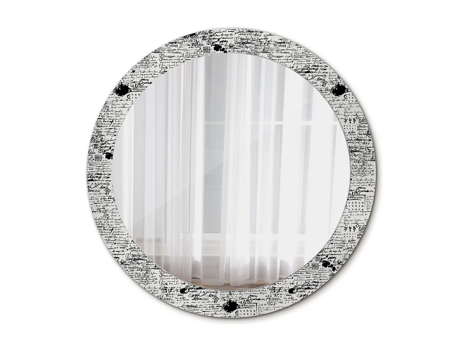 Dekorativer runder Spiegel - Doodles - 80 cm