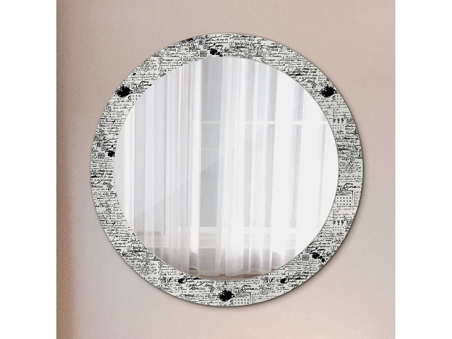Dekorativer runder Spiegel - Doodles - 80 cm