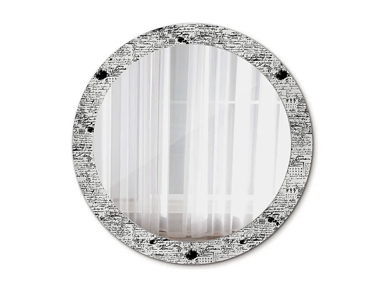Dekorativer runder Spiegel - Doodles - 80 cm