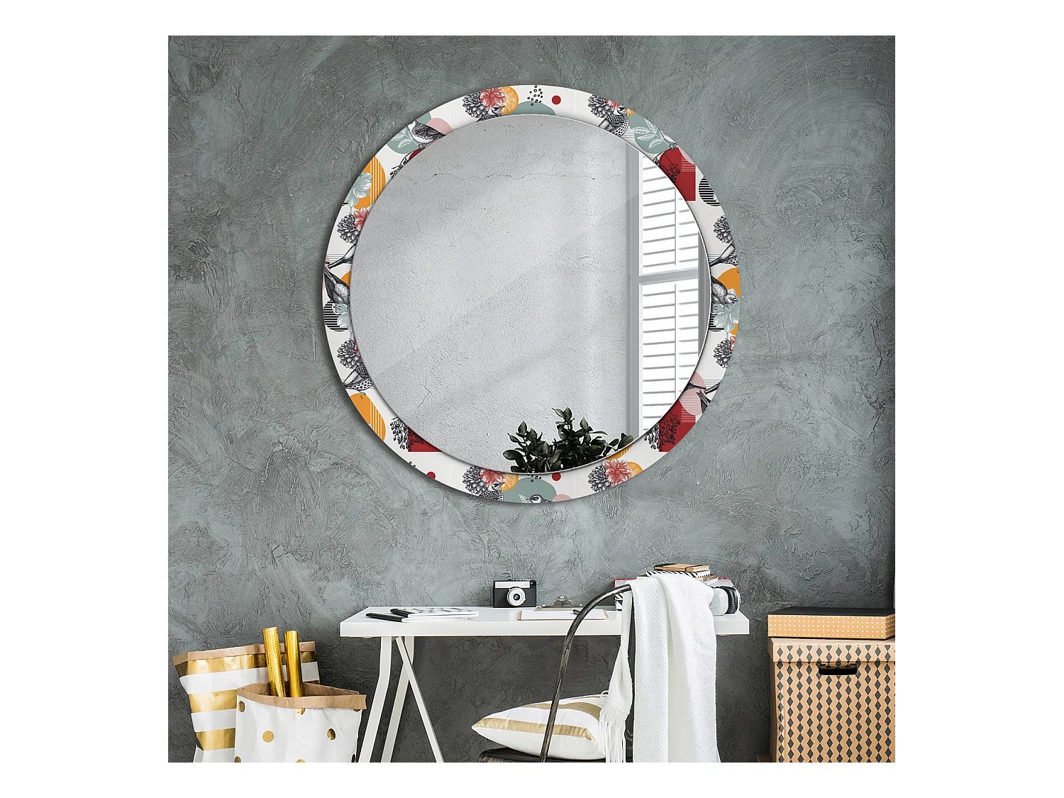 Ronde decoratieve spiegel - Vintage Patki - 100 cm