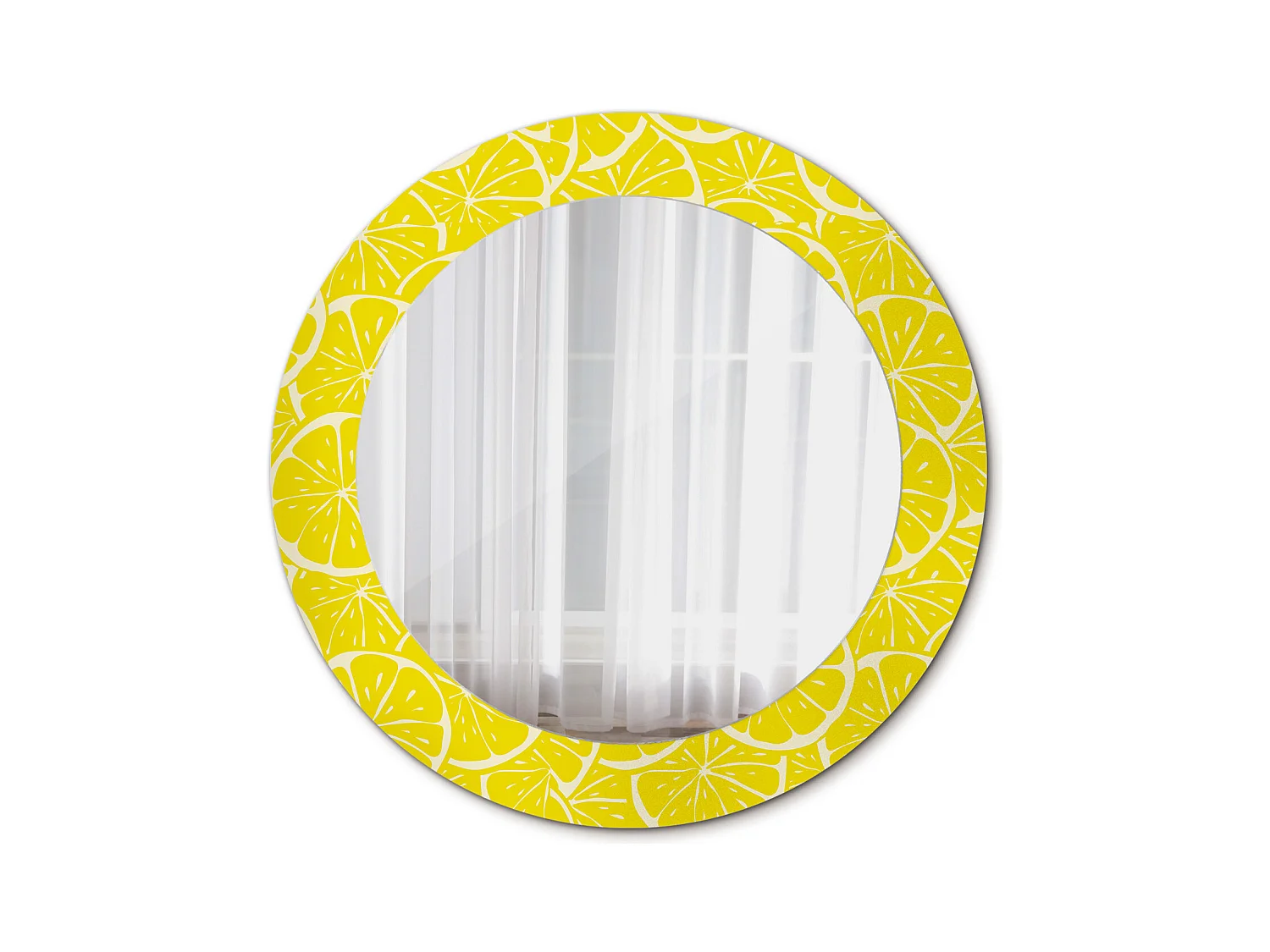 Ronde decoratieve spiegel - citroenen - 60 cm