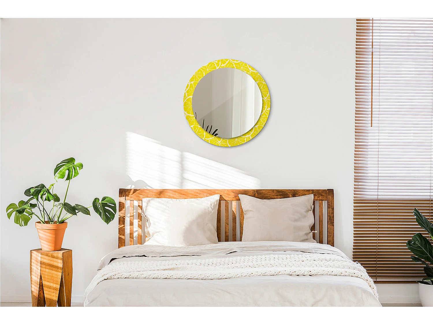 Runder dekorativer Spiegel - Zitronen - 60 cm