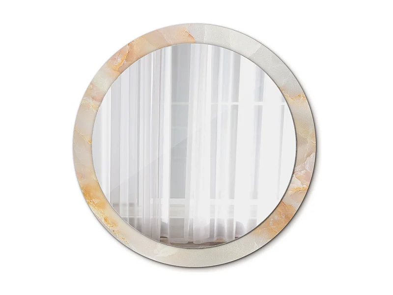 Miroir rond décoratif - Marbre onyx - 90 cm