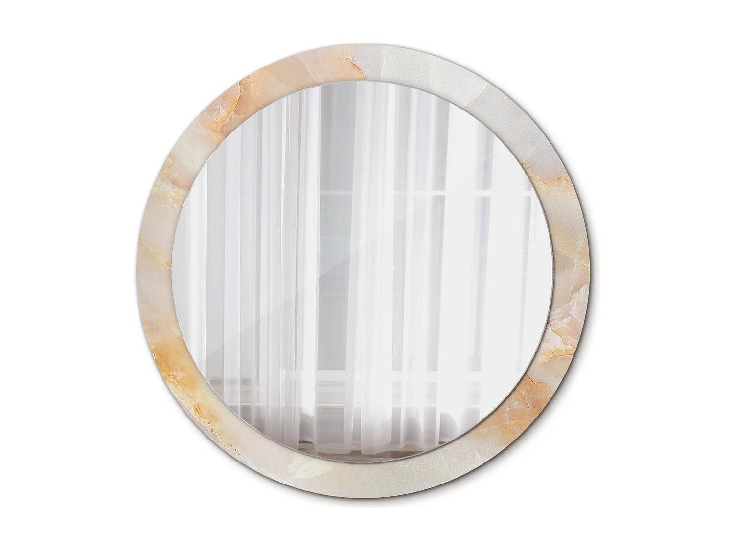 Ronde decoratieve spiegel - Onyx marmer - 90 cm