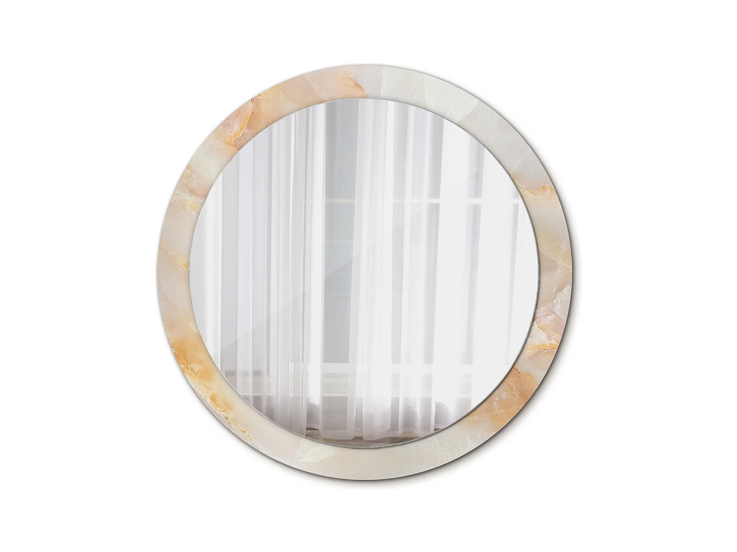 Miroir rond décoratif - Marbre onyx - 90 cm