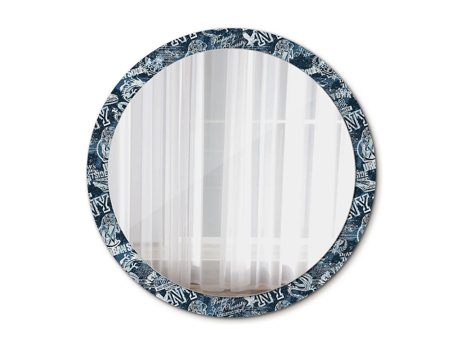 Miroir rond décoratif - Collage New York - 100 cm