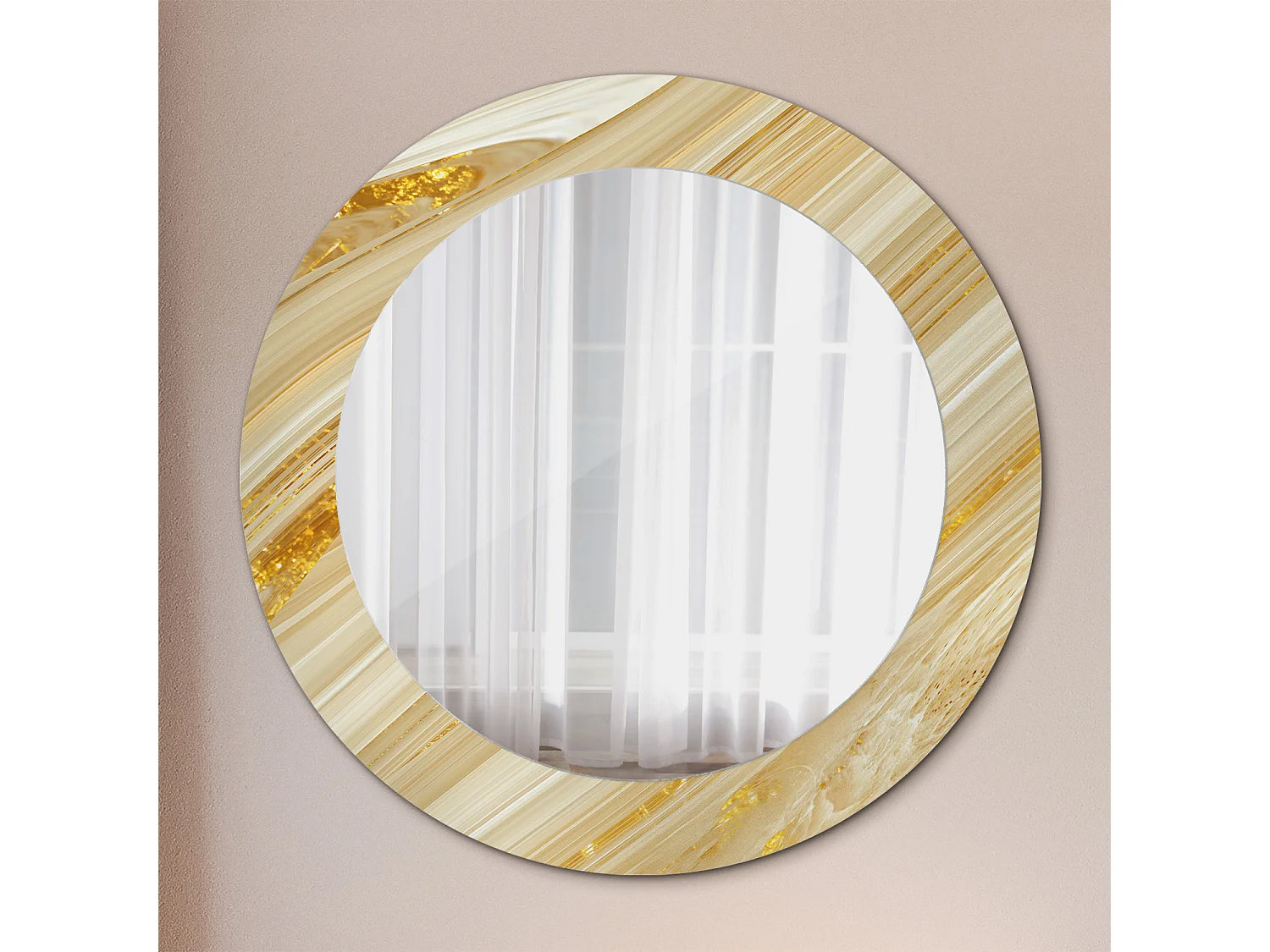 Decoratieve ronde spiegel - abstract patroon - 60 cm