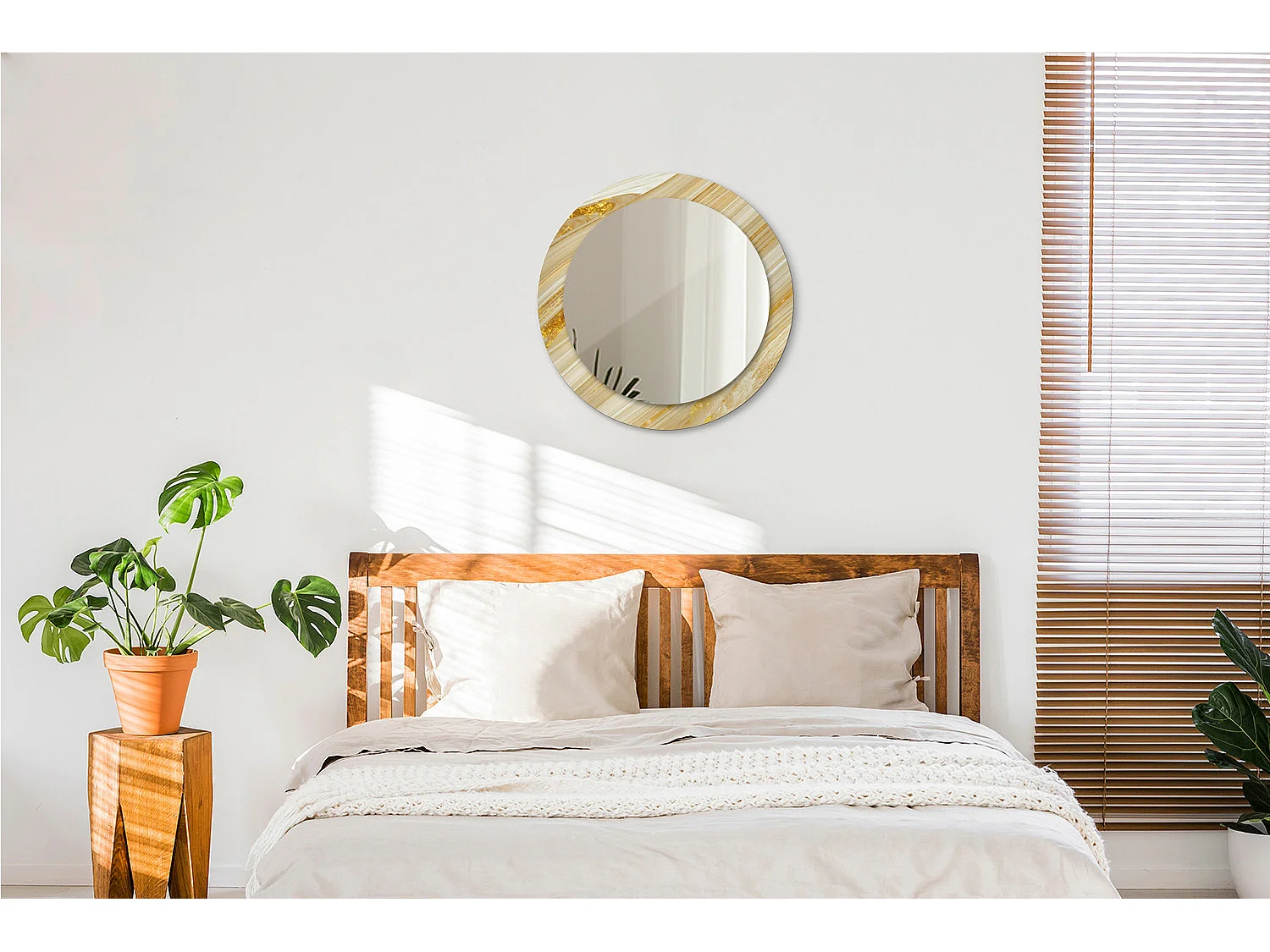 Decoratieve ronde spiegel - abstract patroon - 60 cm