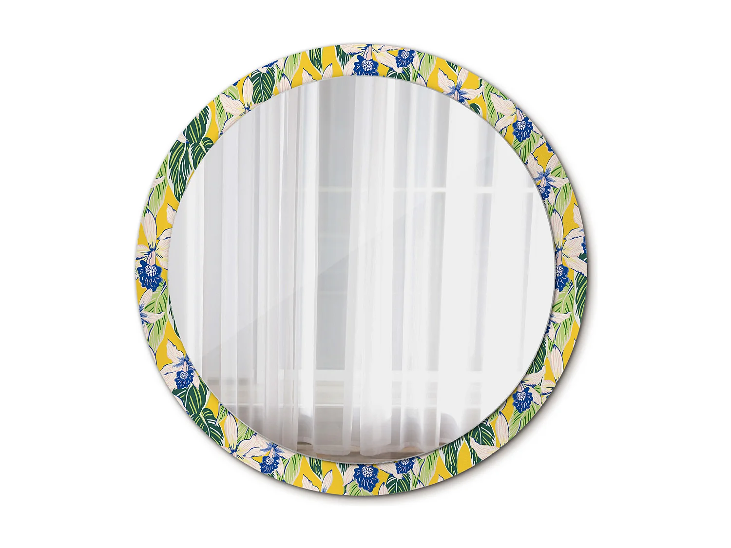 Miroir rond décoratif - Orchidées - 100 cm