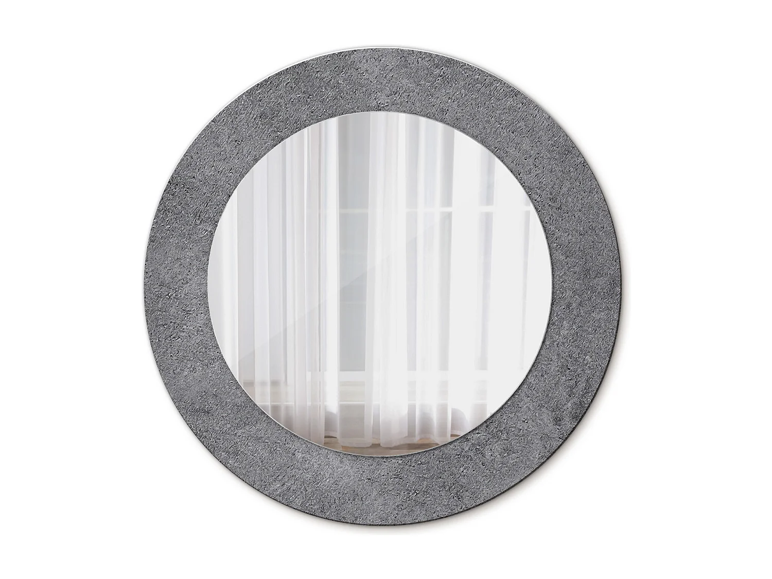 Ronde decoratieve spiegel - betonstructuur - 50 cm