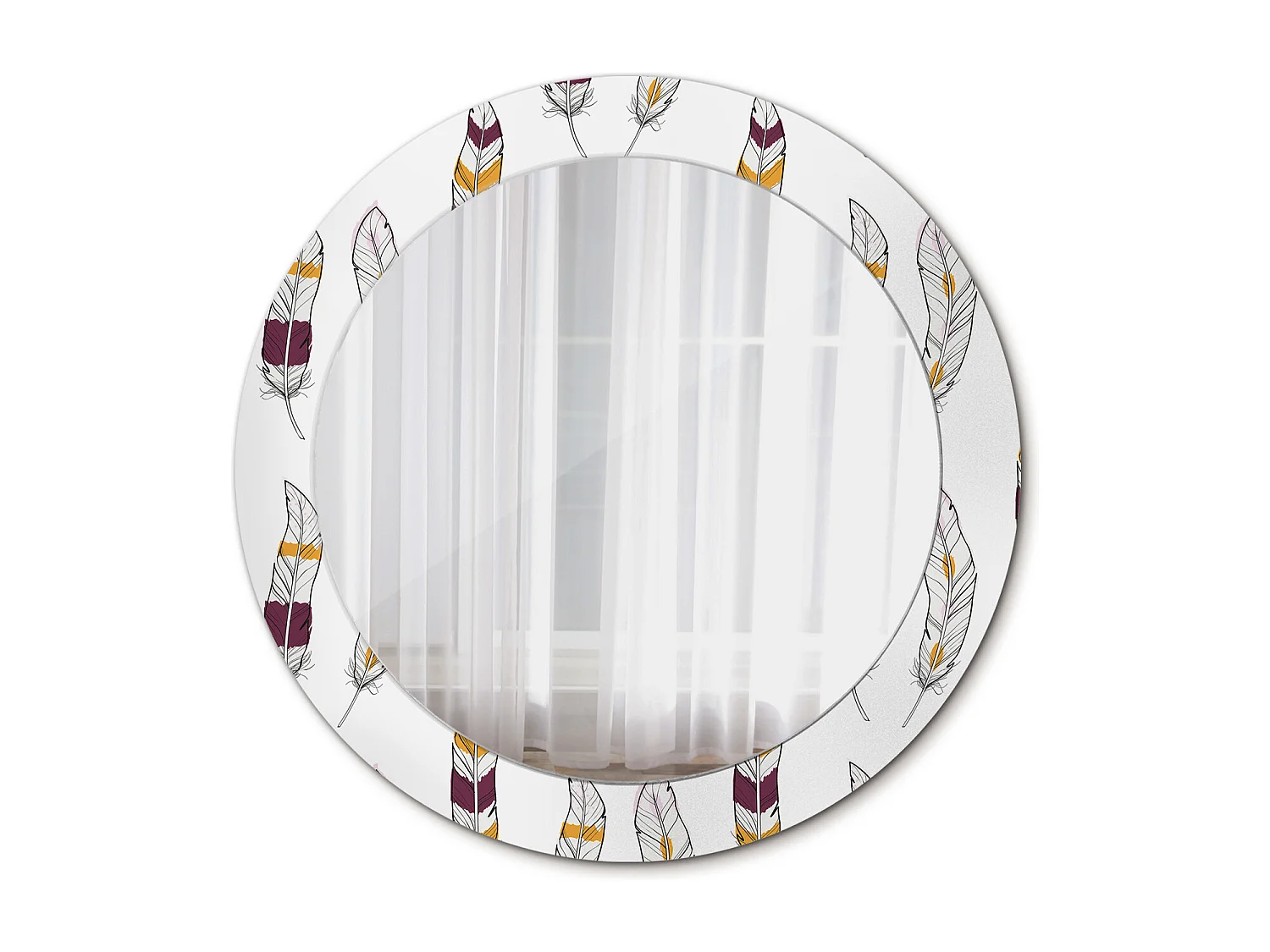 Miroir rond décoratif - Animaux abstraits - 70 cm