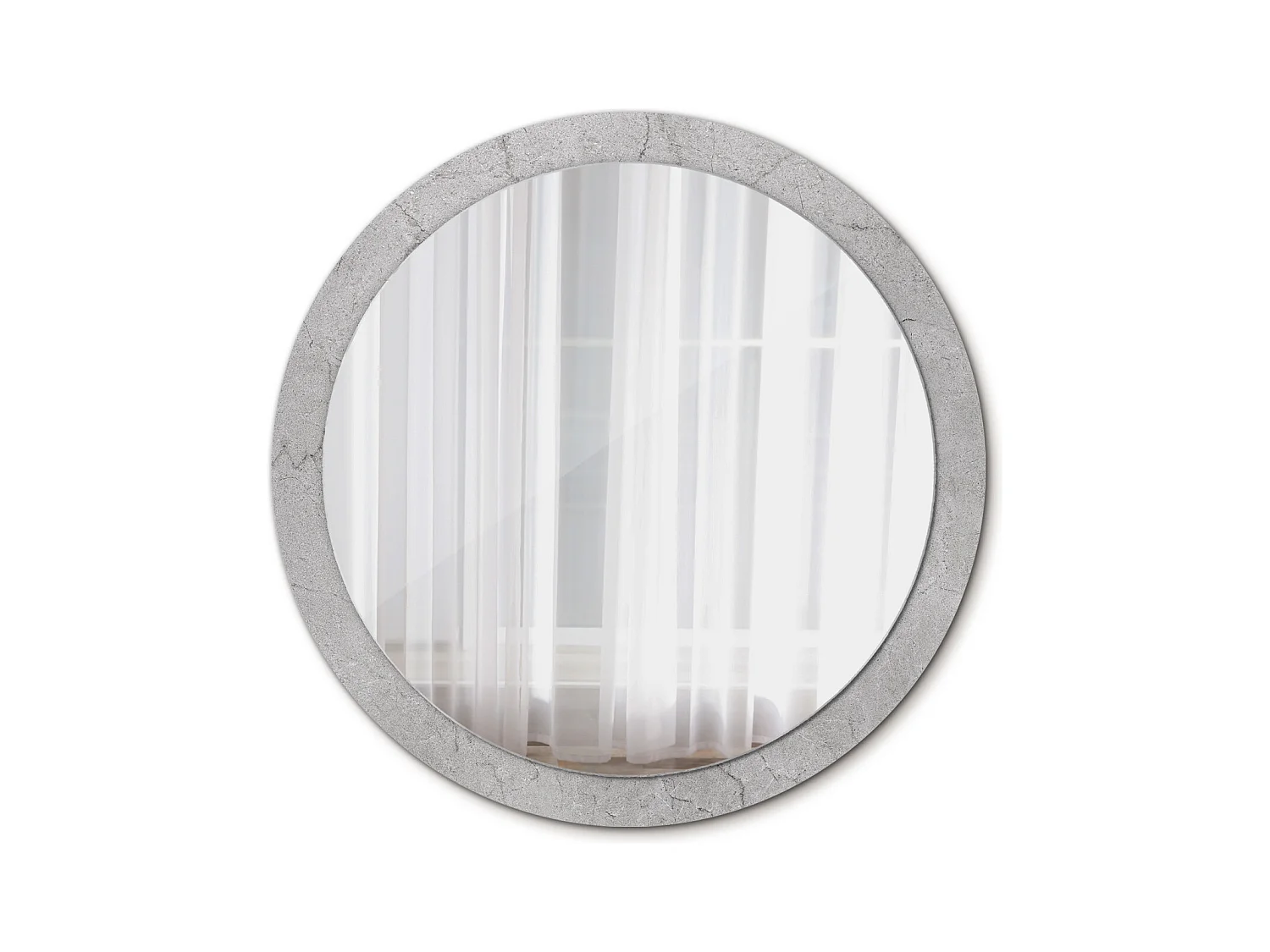 Miroir rond décoratif - Ciment gris - 100 cm
