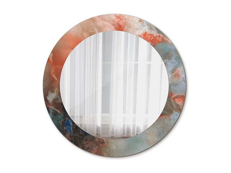 Miroir rond décoratif - Marbre Onyx - 60 cm