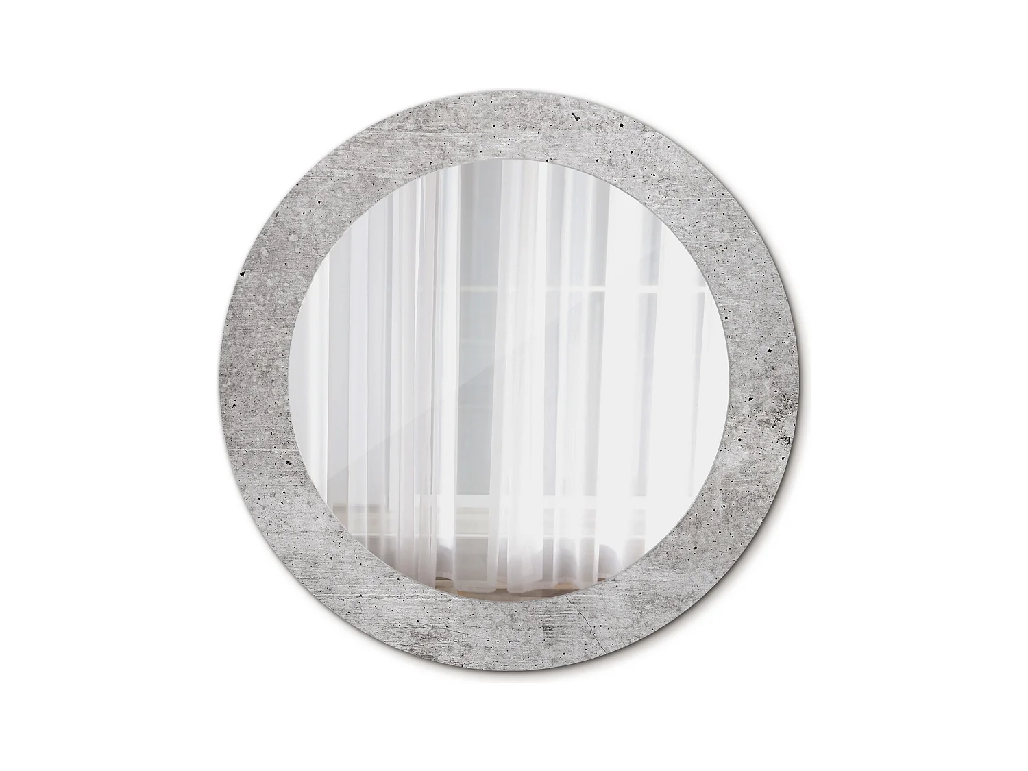 Miroir rond décoratif - Béton gris - 70 cm