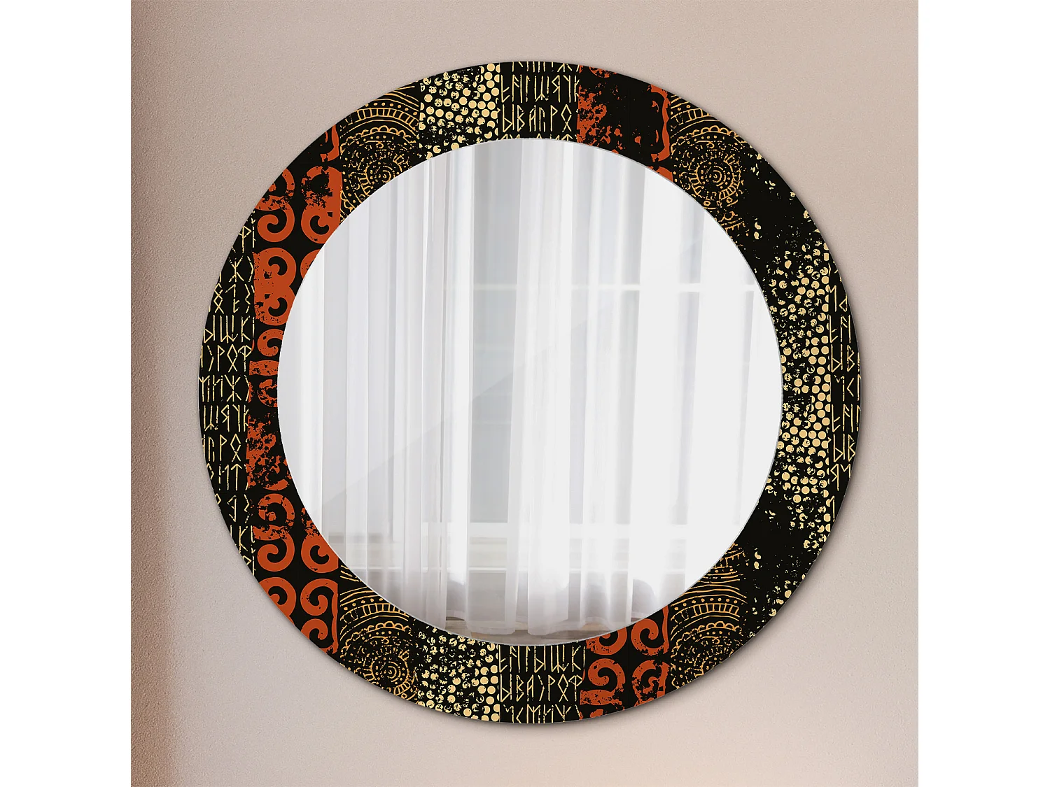 Runder dekorativer Spiegel - Grunge-Muster - 60 cm