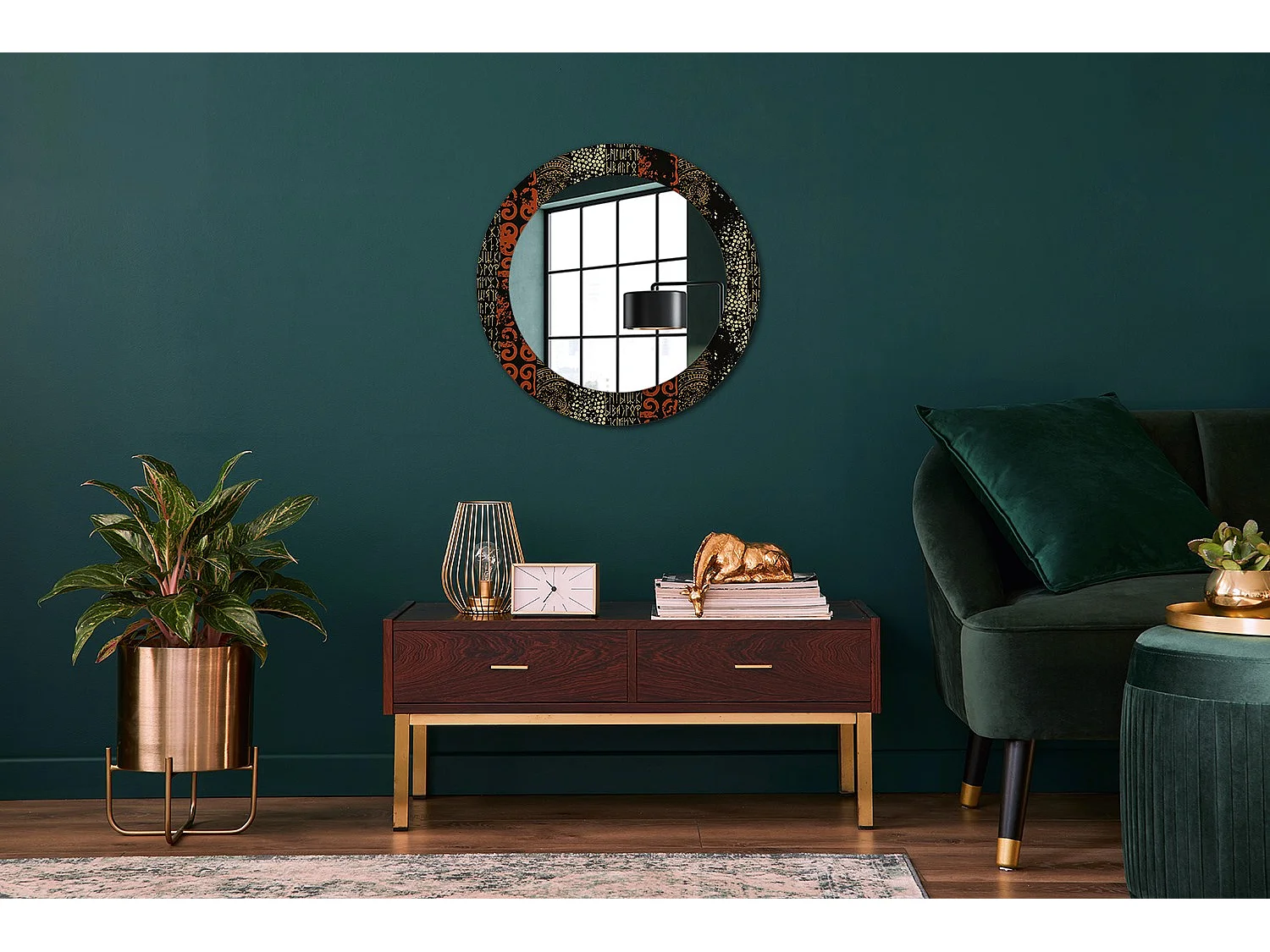 Runder dekorativer Spiegel - Grunge-Muster - 60 cm