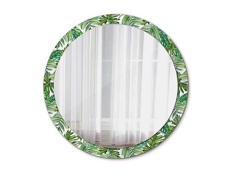 Dekorativer runder Spiegel – Dschungelblätter – 100 cm