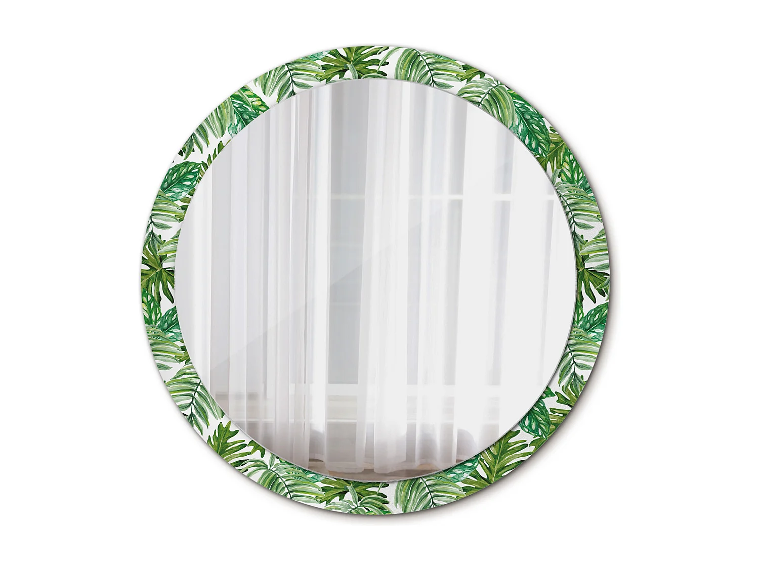 Dekorativer runder Spiegel – Dschungelblätter – 100 cm