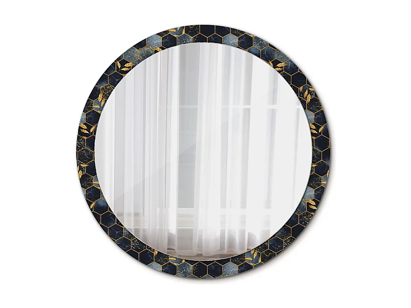 Runder dekorativer Spiegel - Marmorsechseck - 100 cm