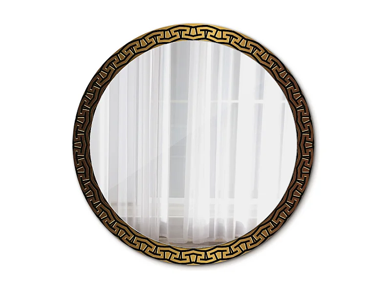 Miroir rond décoratif - Ornement grec - 100 cm