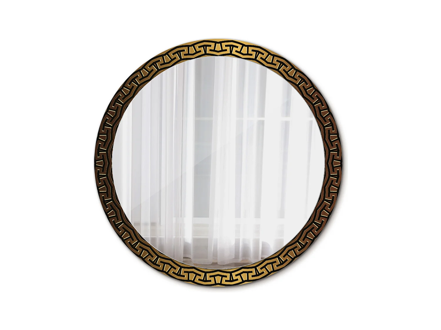 Decoratieve ronde spiegel - Grieks ornament - 100 cm