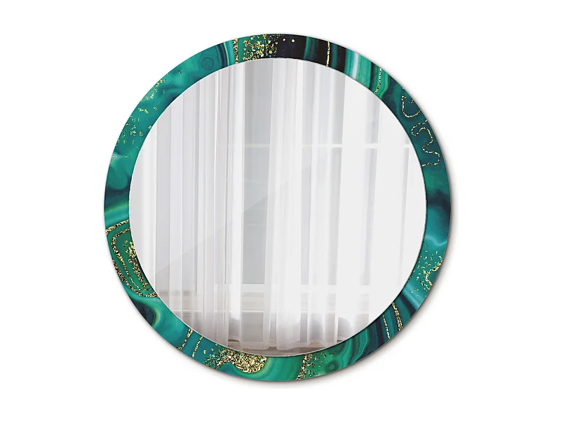 Runder dekorativer Spiegel – Smaragdmarmor – 100 cm