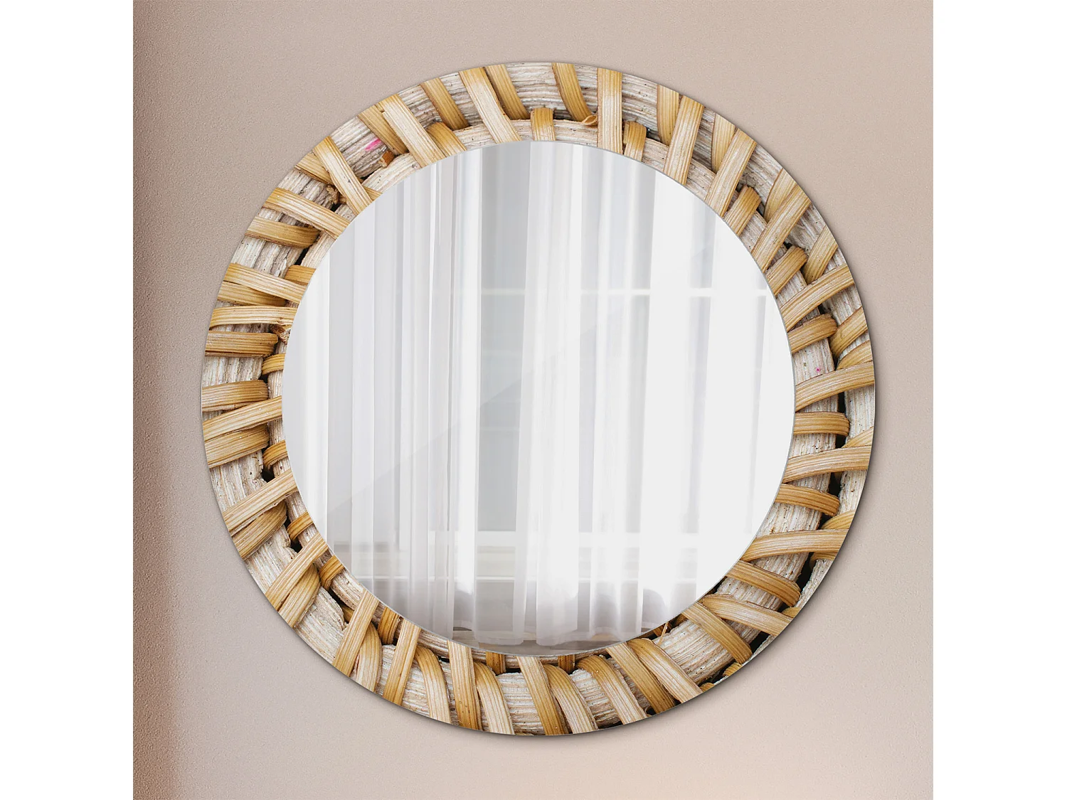 Miroir rond décoratif - Tresse - 70 cm