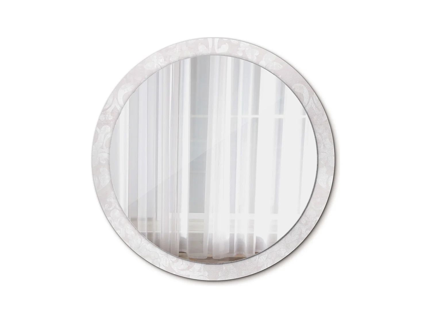 Miroir rond décoratif - Texture rococo - 100 cm
