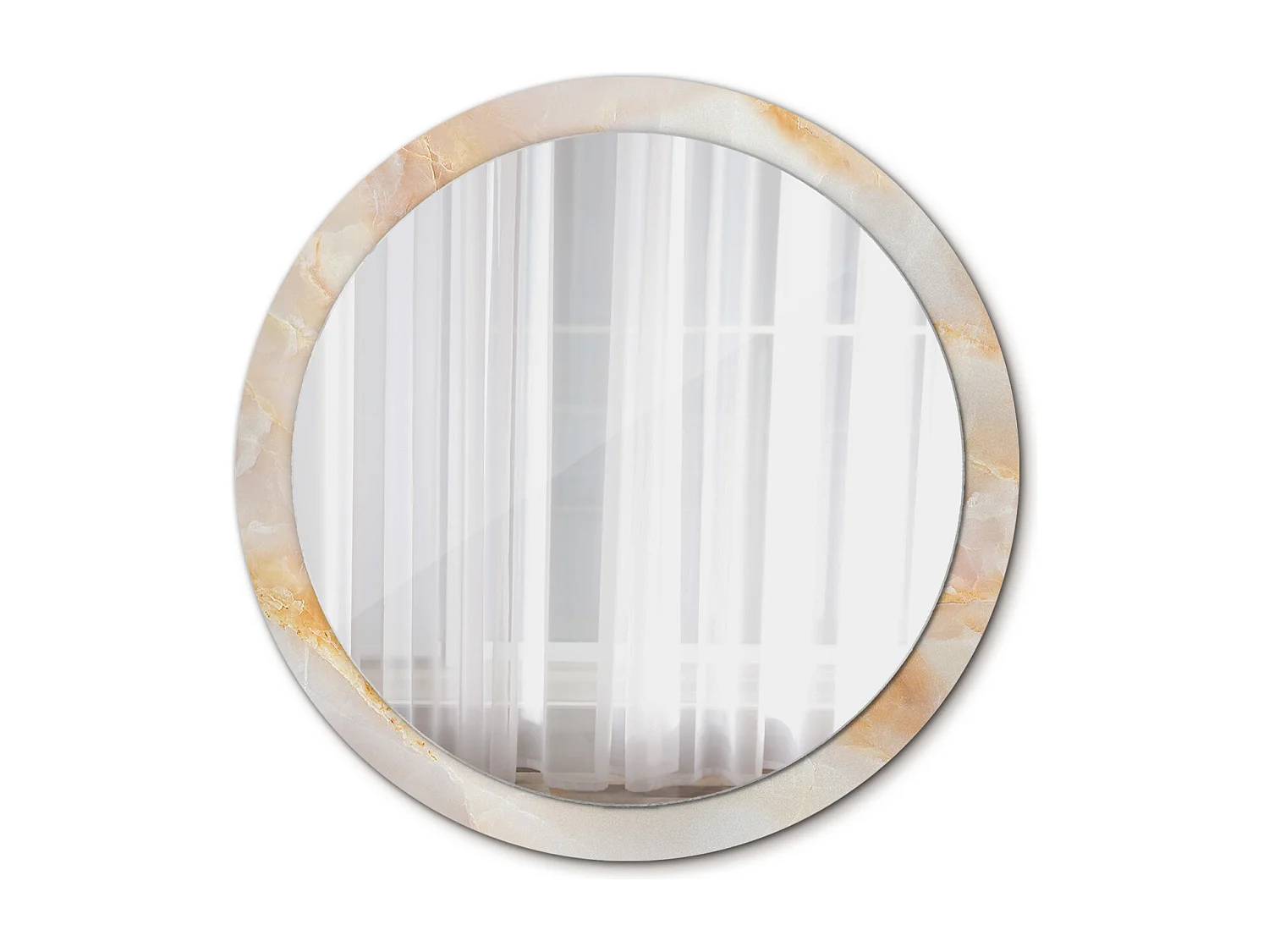 Miroir rond décoratif - Marbre onyx - 100 cm