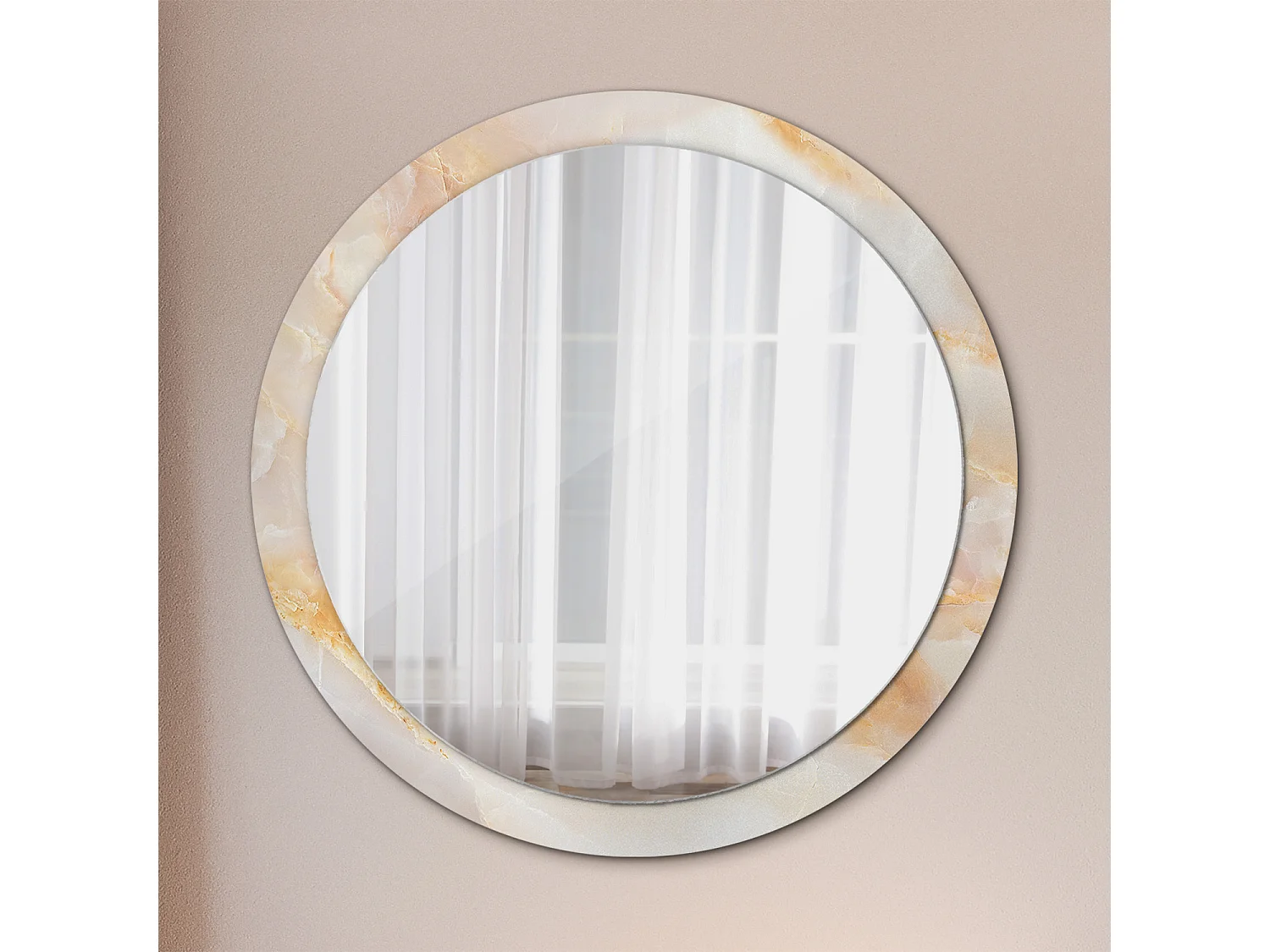 Miroir rond décoratif - Marbre onyx - 100 cm