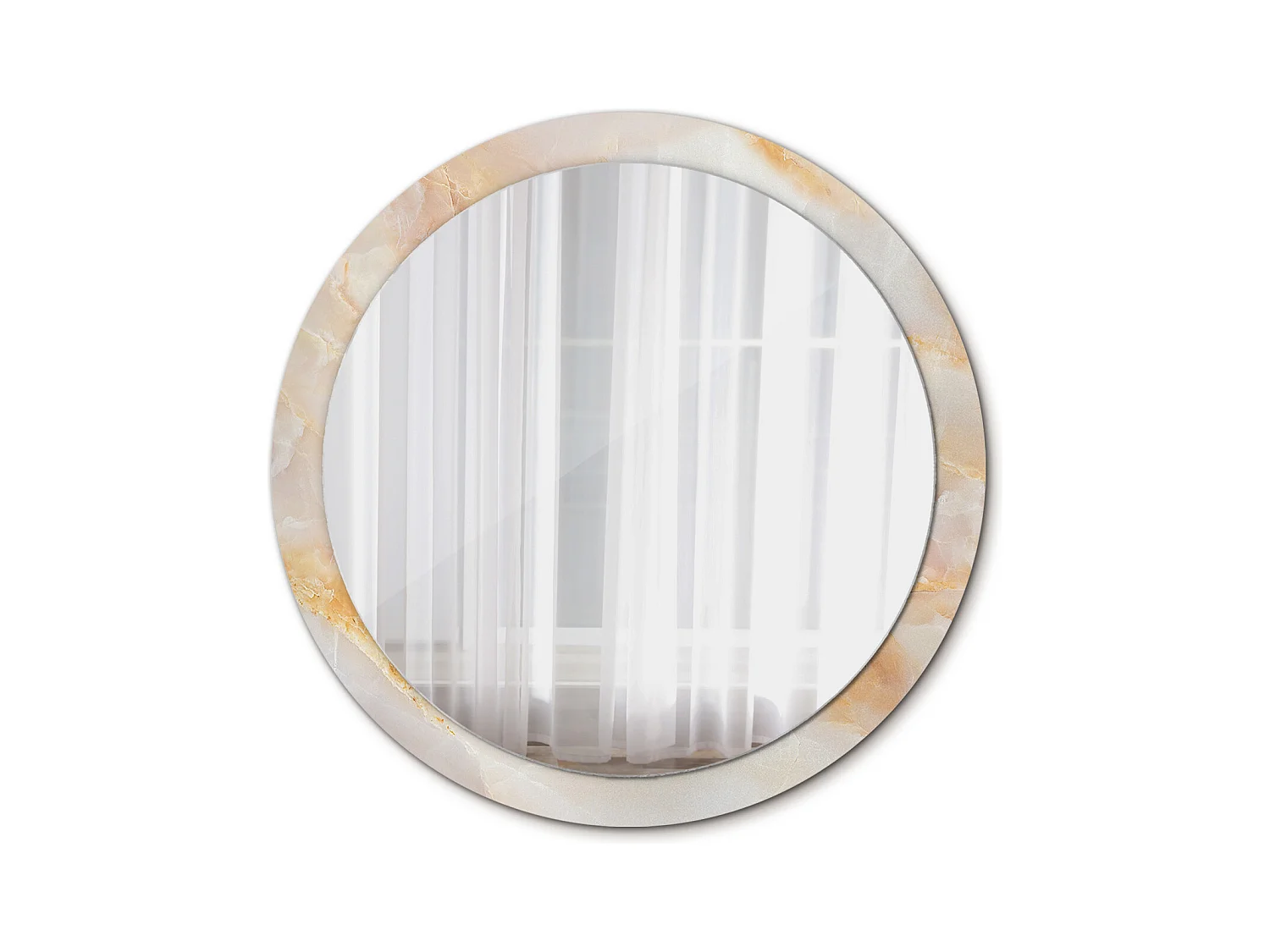 Specchio rotondo decorativo - Marmo Onice - 100 cm