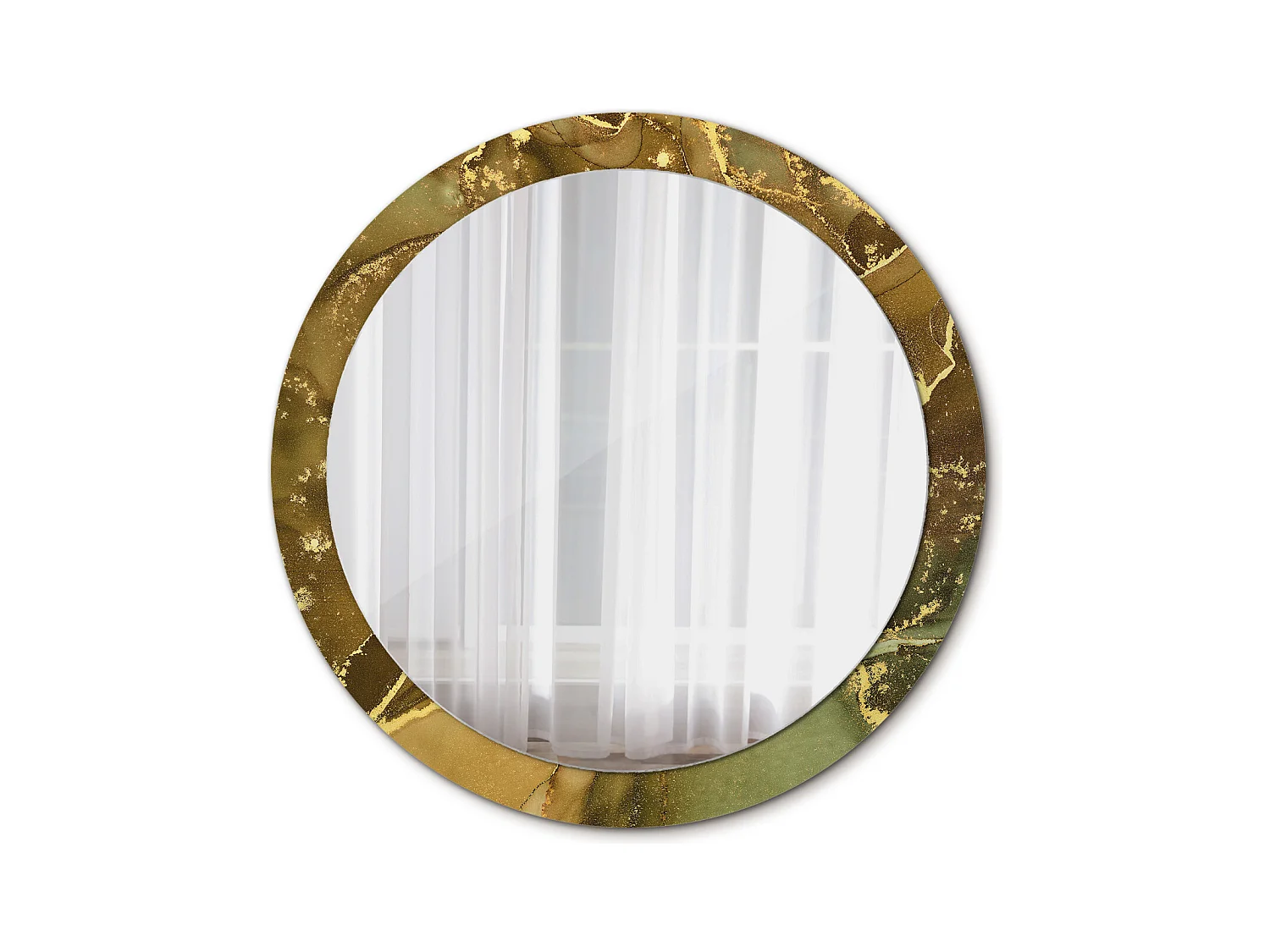 Ronde Decoratieve Spiegel - Metallic Swirls - 90cm