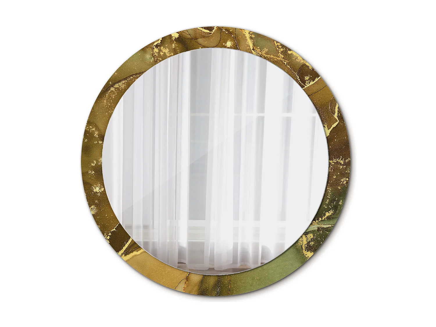 Ronde Decoratieve Spiegel - Metallic Swirls - 90cm