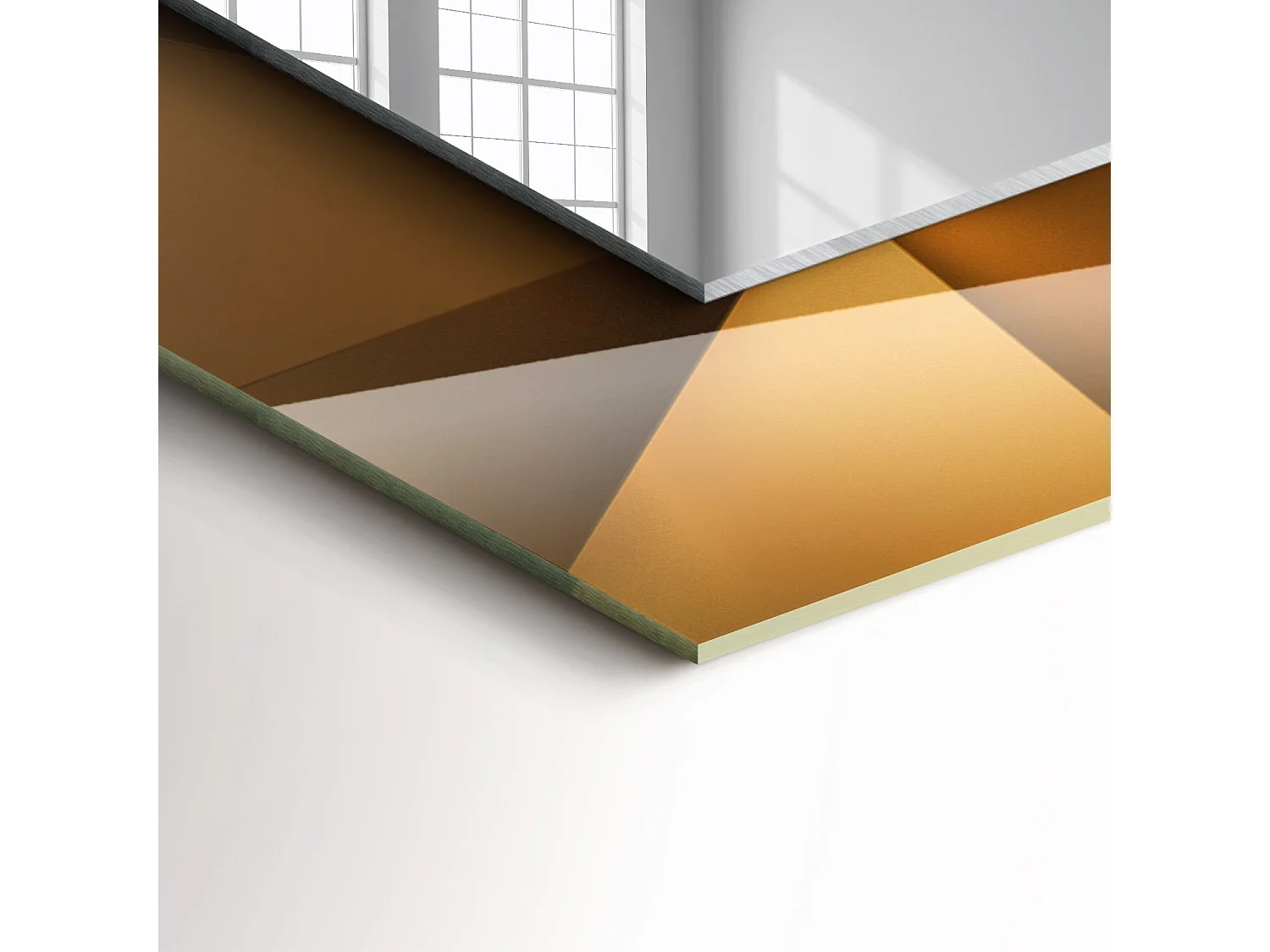 Miroir décoratif avec cadre de formes géométriques 80 x 60 cm