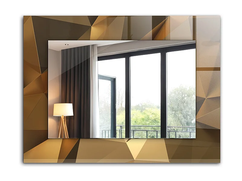 Dekorativer Spiegel mit einem Rahmen aus geometrischen Formen 80 x 60 cm