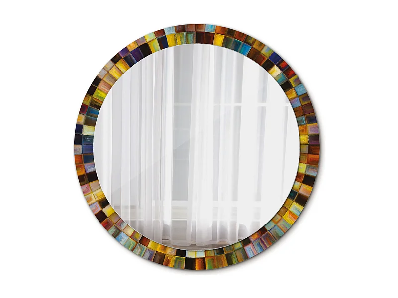 Decoratieve ronde spiegel - Gekleurde stralen - 90 cm