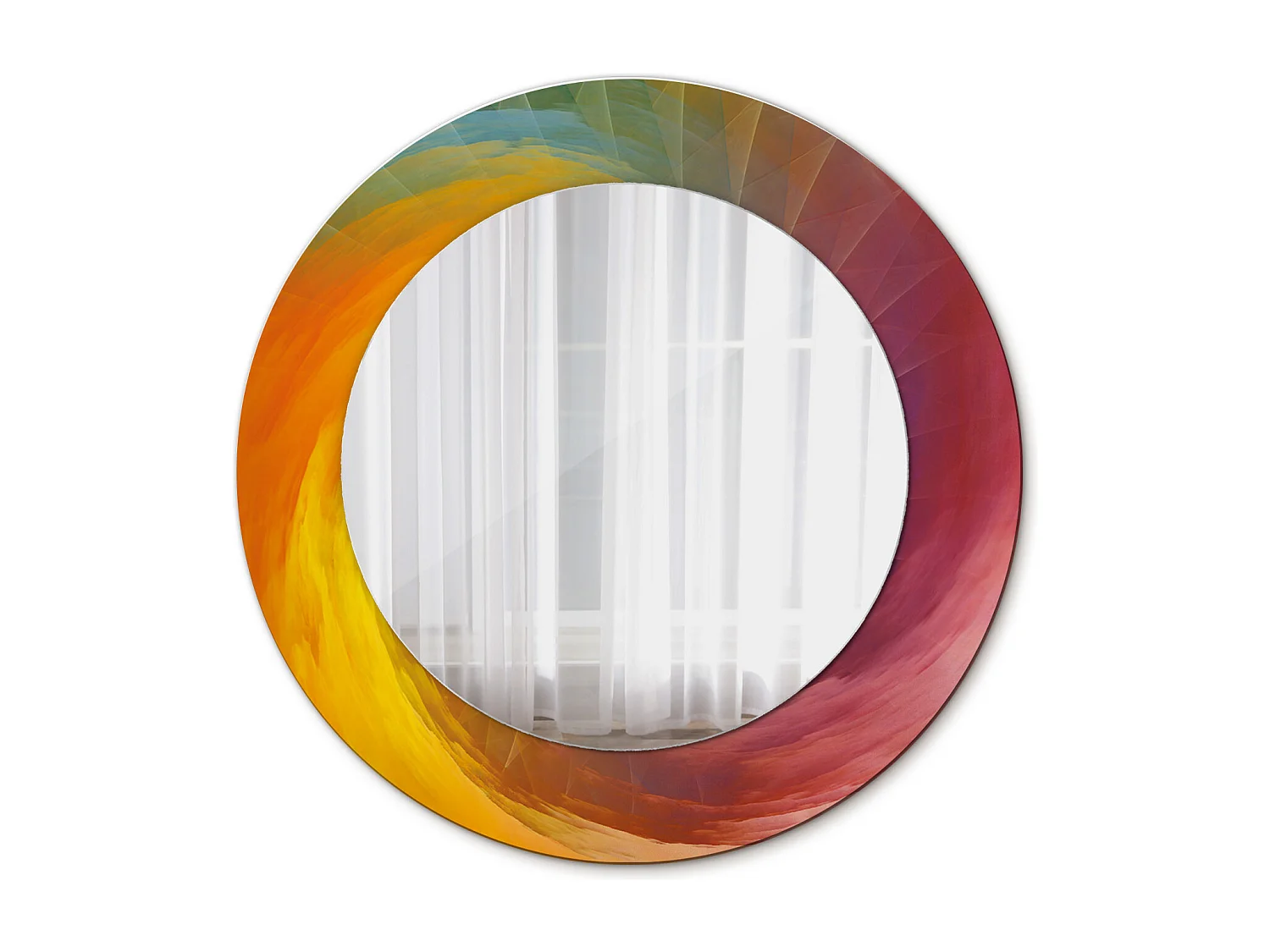 Dekorativer runder Spiegel - Farbpalette - 50 cm