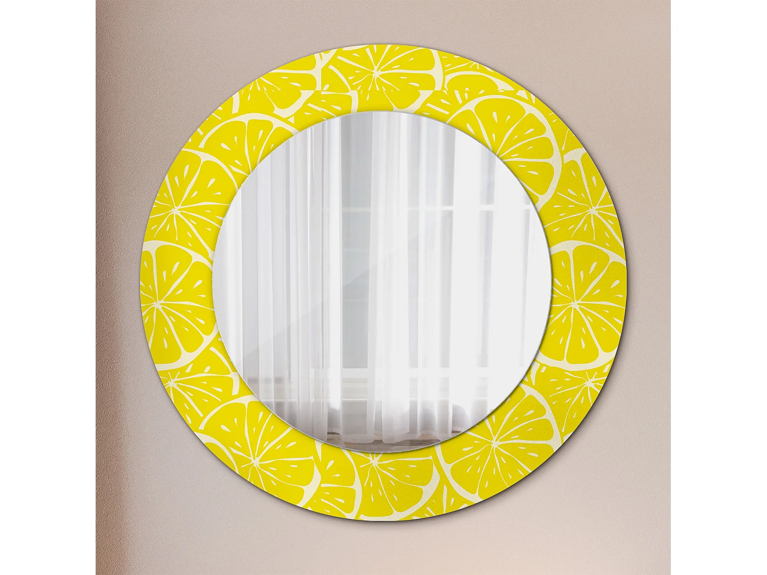Runder dekorativer Spiegel - Zitronen - 50 cm