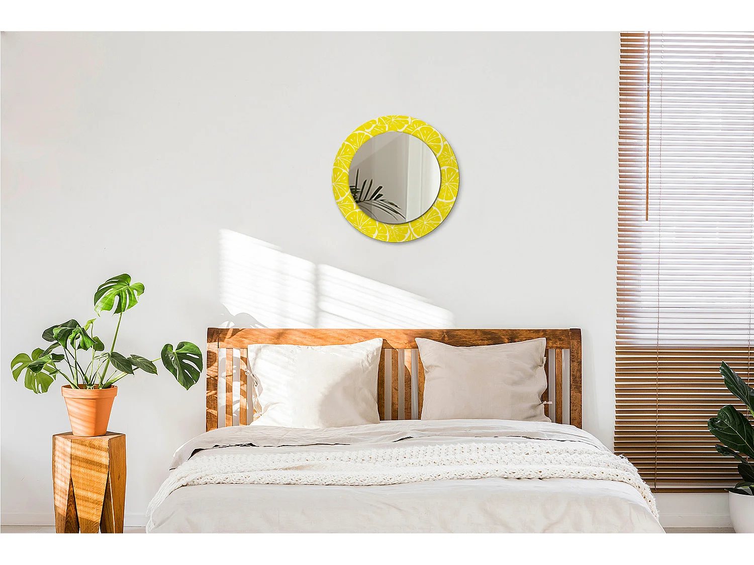 Runder dekorativer Spiegel - Zitronen - 50 cm